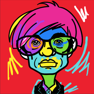 Digital portrait about pop art star named Andy Warhol