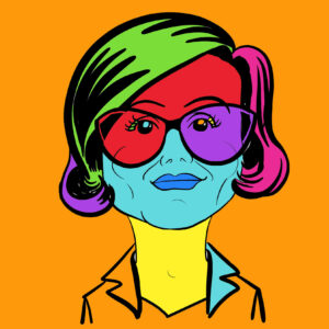 Full colored Female Pop Art portrait