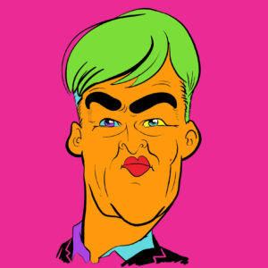 Digital pop art portrait done remotely and printed on canvas