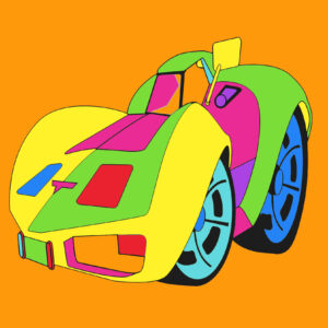 Pop art Corvette Car design remotely