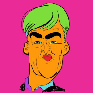 Digital pop art portrait done remotely and printed on canvas