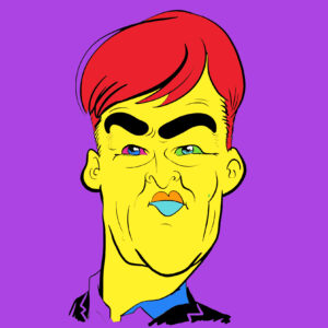 Digital remote pop art man portrait