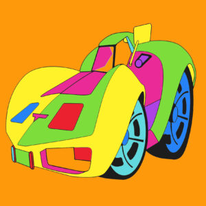 Pop art Corvette Car design remotely