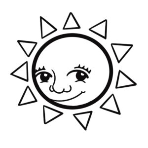 Visuel de soleil utilisé lors du programme Pop Art d'animation originale pour office de tourisme