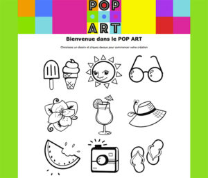 Galerie pop art de ressources et modèles pour animation à l'attention des offices de tourisme, communes et stations balnéaires