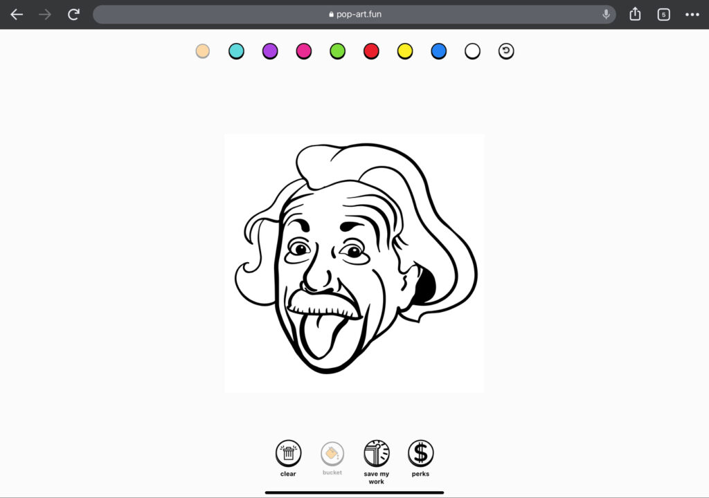Albert Einstein’s pop art game black and white portrait