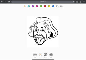 Albert Einstein’s pop art game black and white portrait