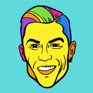 Cristiano Ronaldo’s bold colors pop art