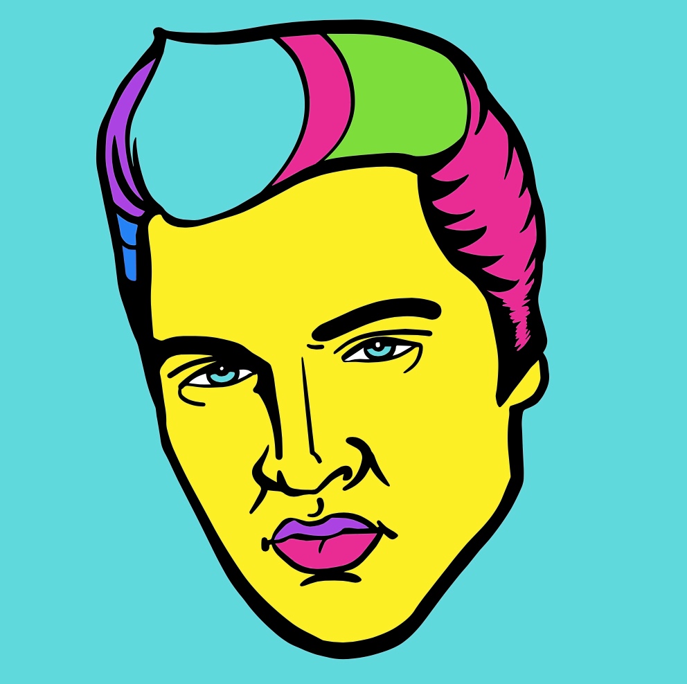 Elvis Presley’s pop art bold portrait