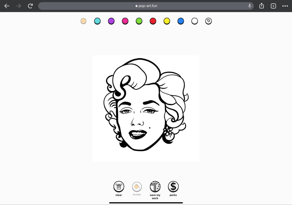 Marilyn Monroe pop art game black and white portrait