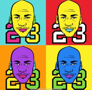 Digital Michael Jordan full color pop art canvas