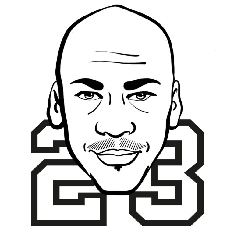 23 Michael Jordan portrait drawing - Pop-Art.Fun - FREE plan