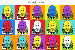 Michael Jordan portrait drawing Pop art Global virtual gallery