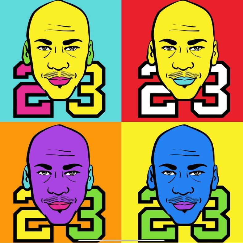 Digital Michael Jordan full color pop art canvas