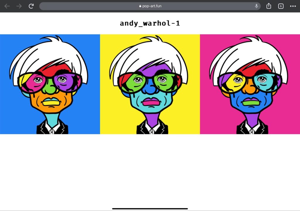Andy Warhol portrait global gallery online with pop art fun