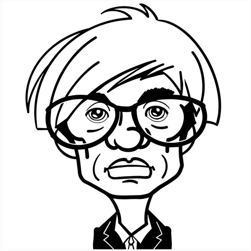 Andy Warhol portrait Black and white creation by ana artist