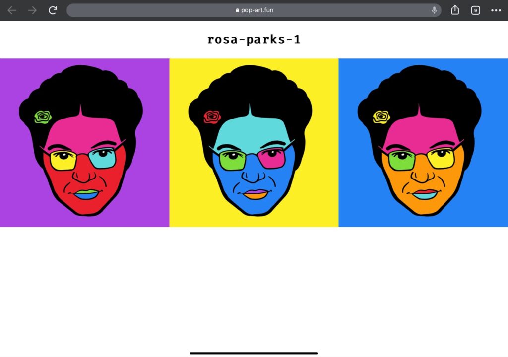 Rosa Parks portrait pop art gallery