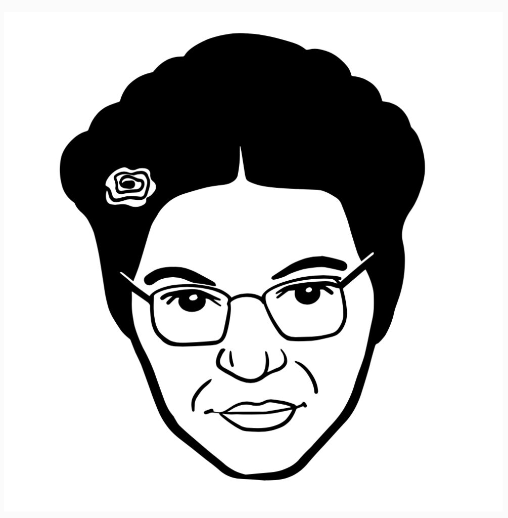 Rosa parks portrait black and white created remotely by aNa artist for pop art