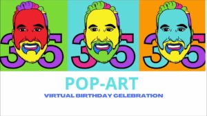 You tube Video Thumbnail: POP ART - VIRTUAL BIRTHDAY CELEBRATION - CREATING A DIGITAL ART MASTERPIECE TOGETHER